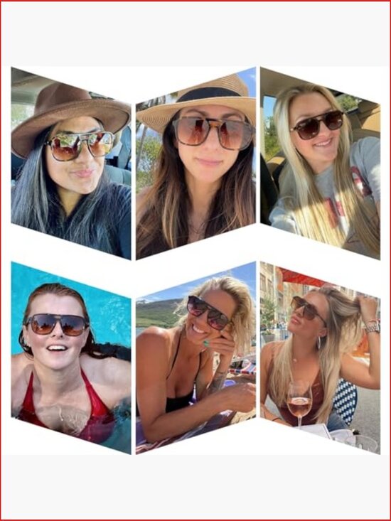 Retro Aviator Sunglasses Square Frame UV Protection Unisex main image 4